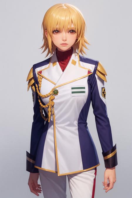 54190-1116094076-masterpiece, best quality, _lora_cagalli_1_,_1girl,blonde hair, short hair,brown eyes, military uniform, white jacket,white pant.png